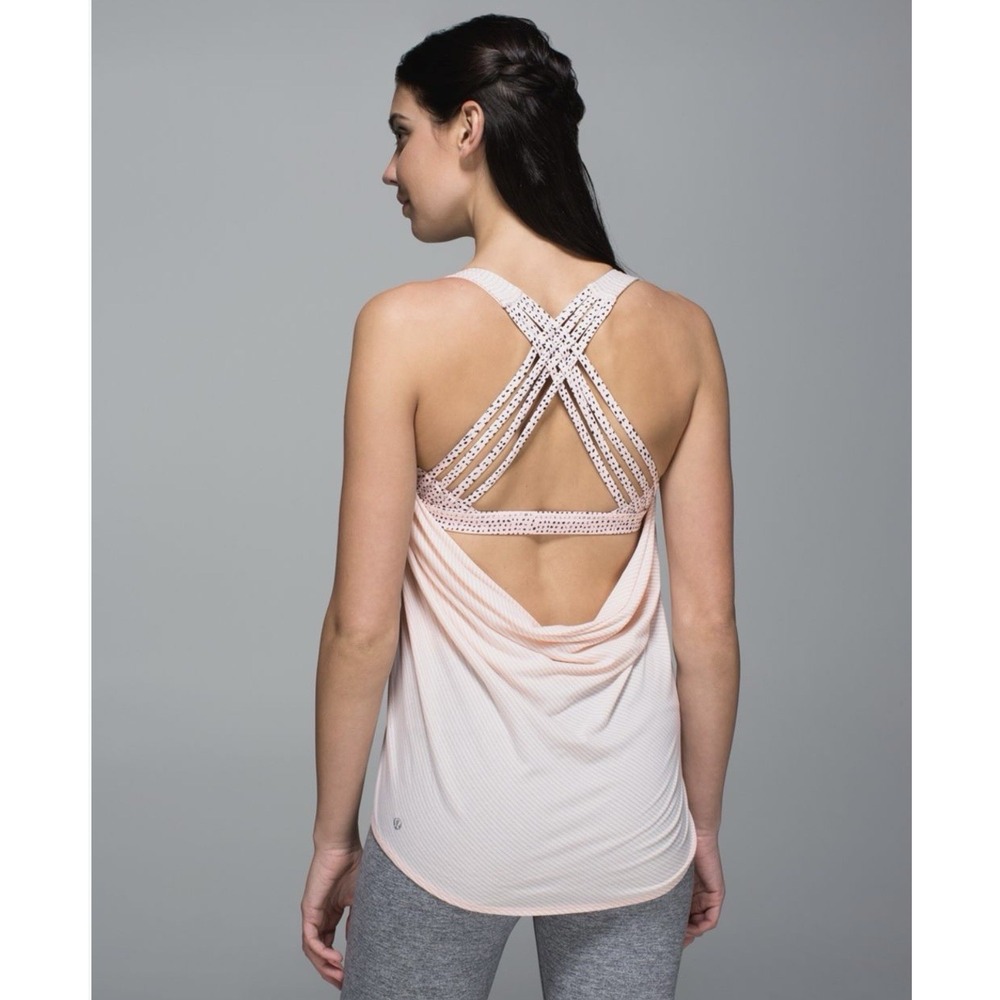 Lululemon Wild Tank Size 10 Heathered Parfait Pink Speckle Dot Athleisure
